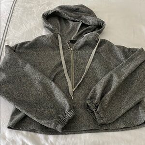 Zara half zipper cropped sweatshirt